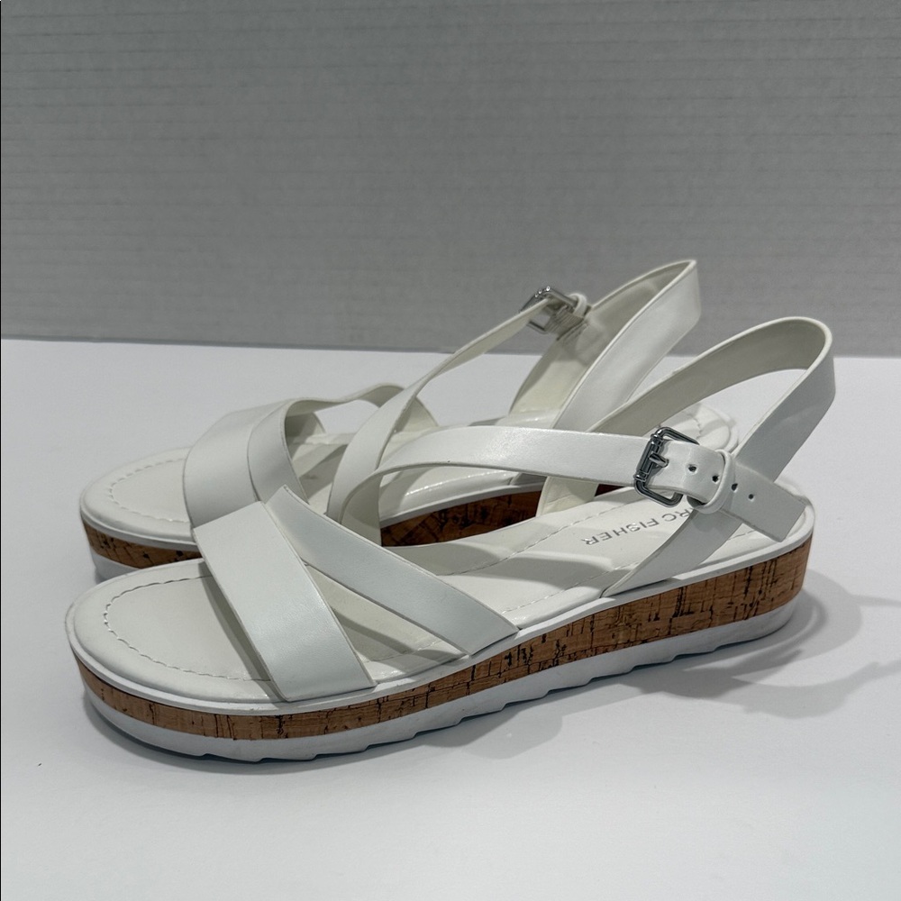 Marc Fisher White Strappy Sandals Size 7 - Picture 6 of 11
